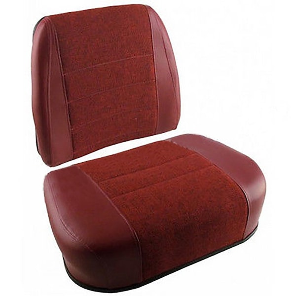 Aftermarket Maroon Vinyl & Fabric Cushion Set SW3347931 for White AGCO 120 125 140 + SEQ90-0032 - main